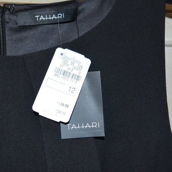 Tahari Sleeveless Sheath, Size 12, Little Black Dress, Professional Flair - NWT - Picture 3 of 12